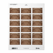 Toekomst : mevrouw Rustic Wood Lights Wedding Etiket (Full Sheet)