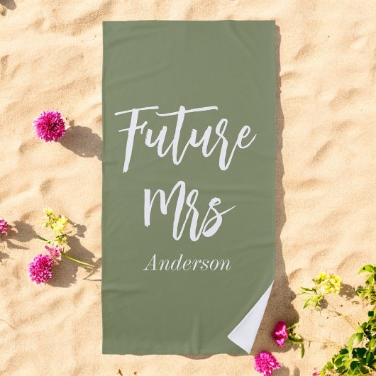 Toekomst mevrouw Sage Green Bachelorette Strandlaken