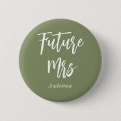Toekomst mevrouw Sage Green Bride Button (Voorkant)