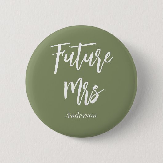 Toekomst mevrouw Sage Green Bride Button (Voorkant)