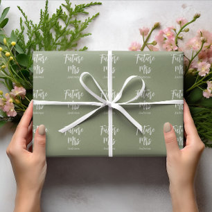 Toekomst mevrouw Sage Green Vrijgezellenfeest Cadeaupapier