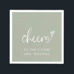 Toekomst mevrouw Sage Green Vrijgezellenfeest Servet<br><div class="desc">Toekomst mevrouw Boho Sage Green Vrijgezellenfeest servetten</div>