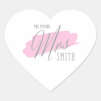 Toekomst mevrouw Smith Heart Sticker - Grijs & Roz
