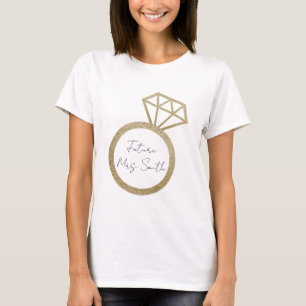 Toekomst mevrouw Verloving Ring Bride-to-be T-Shir T-shirt
