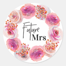 Toekomst mevrouw Vrijgezellenfeest Bright Floral Ronde Sticker