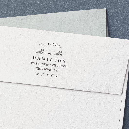 Toekomst, mijnheer en mevrouw | Retouradres Zelfinktende Stempel