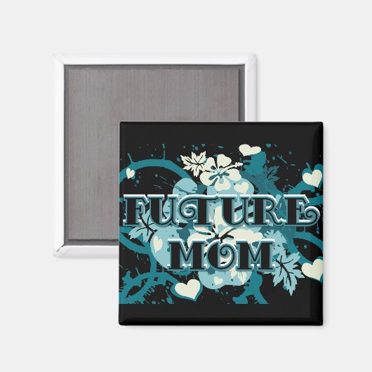Toekomst Moeder - Hart en Bloemen Magneet (Voorkant / Achterkant)