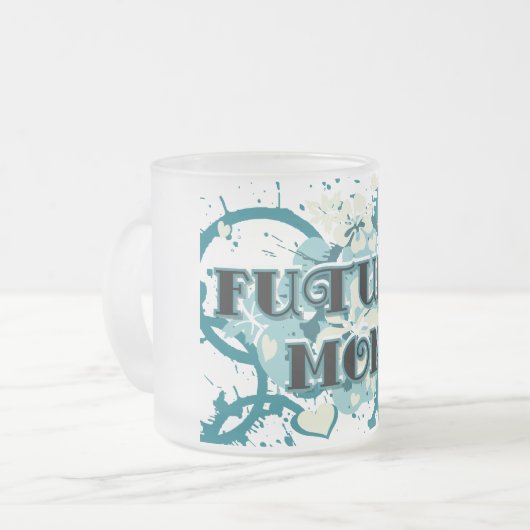 Toekomst Moeder - Hart en Bloemen Matglas Koffiemok (Voorkant links)