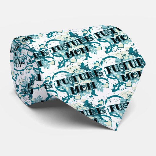Toekomst Moeder - Hart en Bloemen Stropdas (Opgerold)