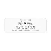 Toekomst Mr en Mrs Heart Wedding Retouradres Etiket (Voorkant)