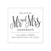Toekomst Mr en Mrs Modern bruiloft retouradres Rubberstempel (Afrduk)
