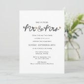 Toekomst Mr en Mrs Photo Engagement Party Kaart (Staand voorkant)