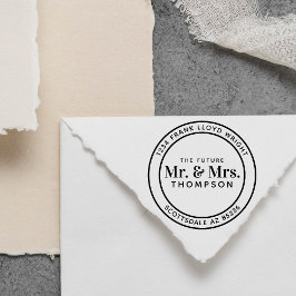 Toekomst Mr en Mrs Ronde Bruiloft Retouradres Zelfinktende Stempel
