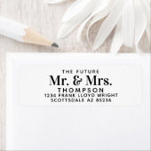 Toekomst Mr en Mrs Stylish Wedding Retouradres Etiket (Insitu)