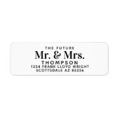 Toekomst Mr en Mrs Stylish Wedding Retouradres Etiket (Voorkant)