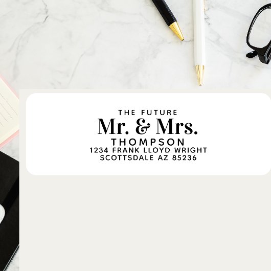 Toekomst Mr en Mrs Stylish Wedding Retouradres Etiket