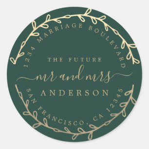 Toekomst: Mr. Gold Wreath Wedding Return Ronde Sticker