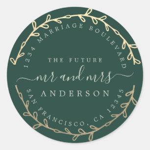 Toekomst: Mr. Gold Wreath Wedding Return Ronde Sticker
