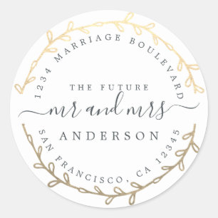 Toekomst: Mr. Gold Wreath Wedding Return Ronde Sticker
