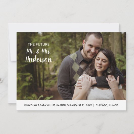 Toekomst Mr & Mrs | Foto De datum opslaan Save The Date (Voorkant)