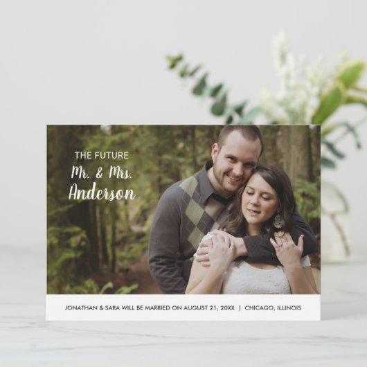 Toekomst Mr & Mrs | Foto De datum opslaan Save The Date (Staand voorkant)