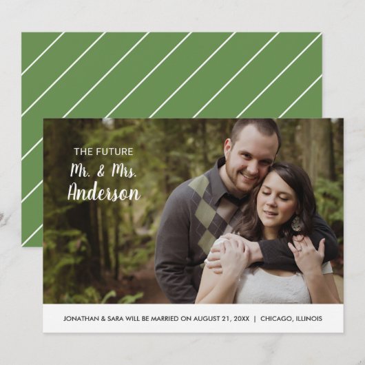 Toekomst Mr & Mrs | Foto De datum opslaan Save The Date (Voorkant / Achterkant)