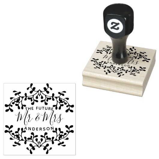 Toekomst Mr & Mrs | Gepersonaliseerd Rubberstempel (Gestempeld)