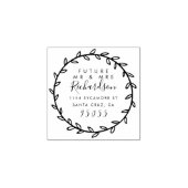 Toekomst Mr & Mrs Hand-getrokken krans retouradres Rubberstempel (Afrduk)