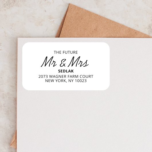 Toekomst Mr & Mrs Modern Wedding Party gepersonali Etiket