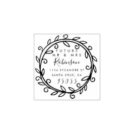 Toekomst Mr & Mrs | Schattig script retouradres Rubberstempel