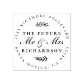 Toekomst Mr & Mrs | Terugkeeradres verloofd paar Rubberstempel (Afrduk)