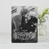 Toekomst Mr & Mrs winter verloving nodigt uit Kaart (Staand voorkant)