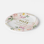 Toekomst Mrs Blush Bloemen Geometrisch Vrijgezelle Papieren Bordje (Gekanteld)