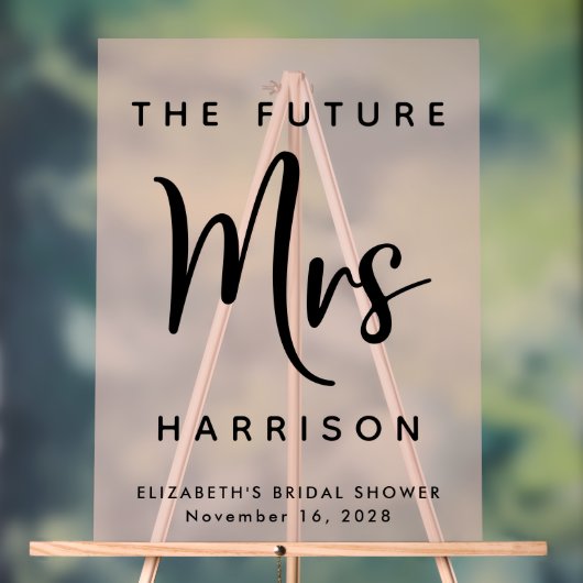 Toekomst Mrs Blush Pink Vrijgezellenfeest Welkom Acryl Bord (Neutraal)