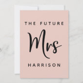 Toekomst Mrs Blush Roze Bruids Douche Uitnodiging (Voorkant)
