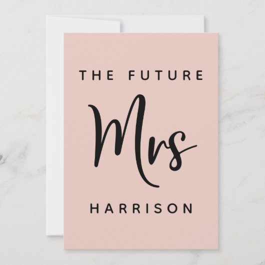 Toekomst Mrs Blush Roze Bruids Douche Uitnodiging (Voorkant)