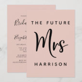 Toekomst Mrs Blush Roze Bruids Douche Uitnodiging (Voorkant / Achterkant)