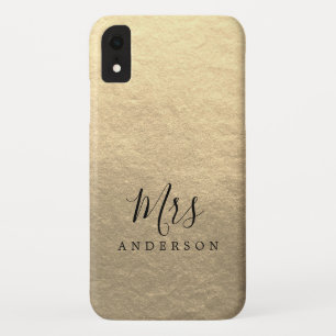 Toekomst Mrs Champagne Gold Chic Script Bride Case-Mate iPhone Case