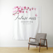 Toekomst Mrs Cherry Blossom Roze Vrijgezellenfeest Wandkleed (In situ)