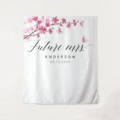 Toekomst Mrs Cherry Blossom Roze Vrijgezellenfeest Wandkleed (Voorkant)