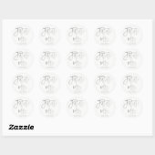 Toekomst Mrs Faux Zilveren Folie Modern Script Fav Ronde Sticker (Vel)