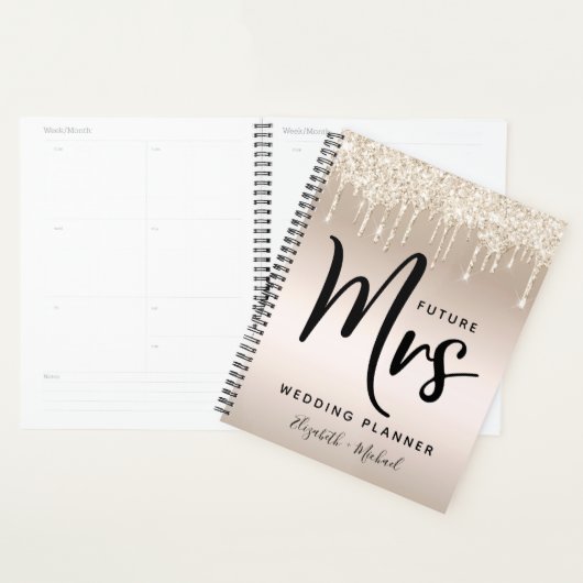 Toekomst Mrs Gold Glitter Drips Bruiloft Planner (Display)