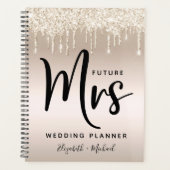 Toekomst Mrs Gold Glitter Drips Bruiloft Planner (Voorkant)