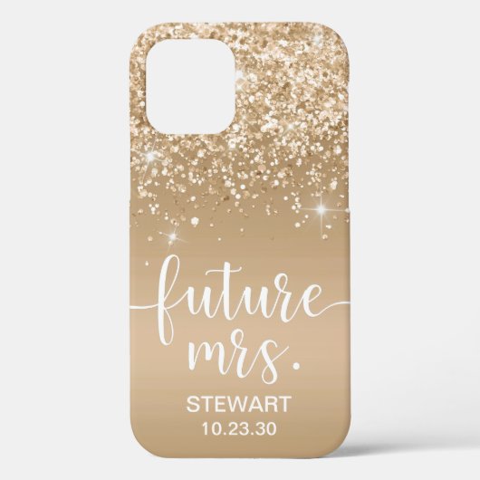 Toekomst Mrs Gold Glitter Hoesje-Mate iPhone Case (Achterkant)