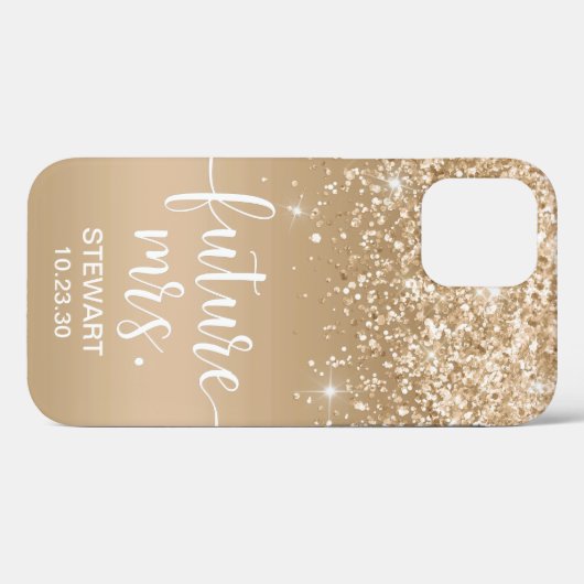 Toekomst Mrs Gold Glitter Hoesje-Mate iPhone Case (Achterkant (horizontaal))