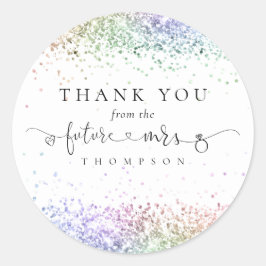 Toekomst Mrs Rainbow Glitter Vrijgezellenfeest Dan Ronde Sticker