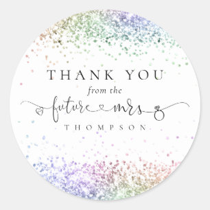 Toekomst Mrs Rainbow Glitter Vrijgezellenfeest Dan Ronde Sticker