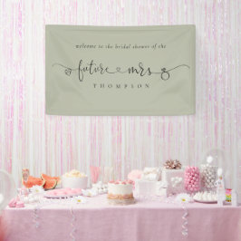 Toekomst Mrs Ring Hearts Licht Sage Vrijgezellenfe Spandoek