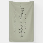 Toekomst Mrs Ring Hearts Licht Sage Vrijgezellenfe Spandoek (Verticaal)