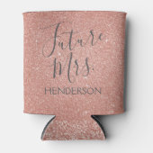 Toekomst Mrs. Roos Gold Blush Roze Sparkle Glitter Blikjeskoeler (Voorkant)